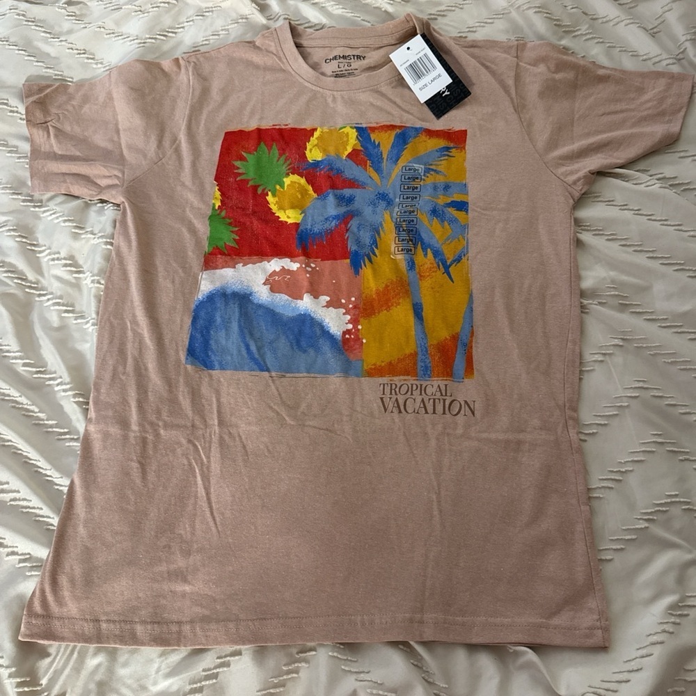 Tropical Vacation Men’s Shirt - Light Pink